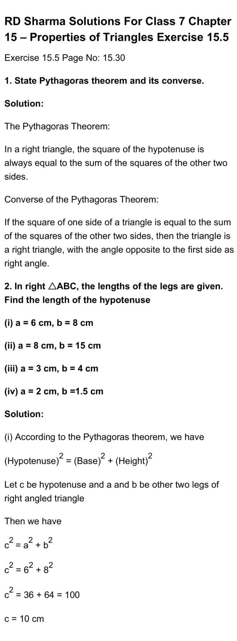 RD Sharma Class 7 Maths Chapter 15 – Properties of Triangles Exercise ...
