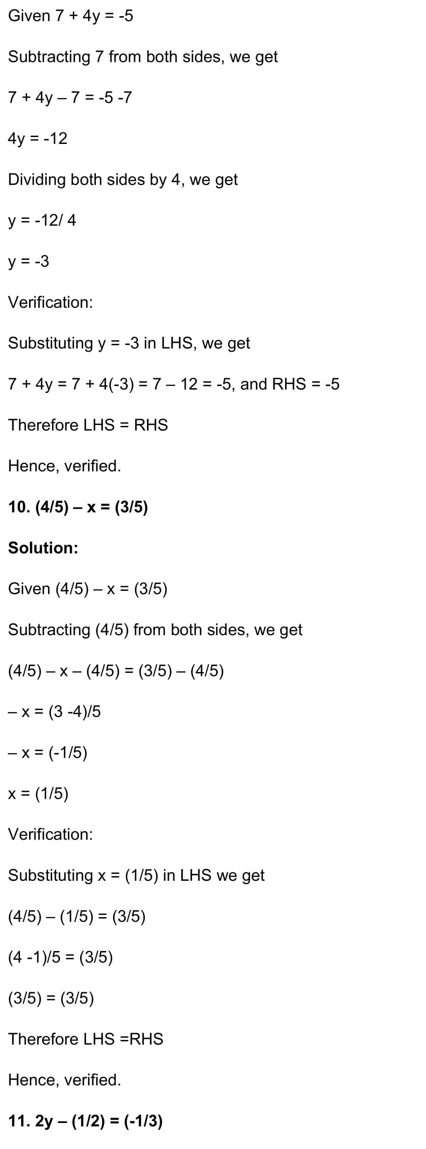 RD Sharma Class 7 Maths Chapter 8 – Linear Equations in One Variable ...
