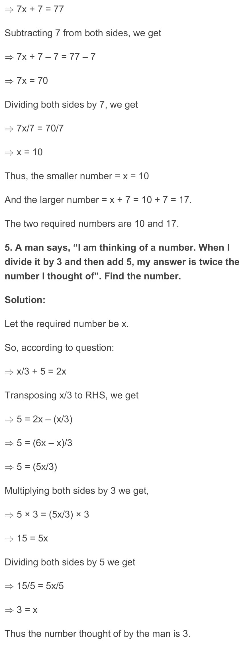 RD Sharma Class 7 Maths Chapter 8 – Linear Equations in One Variable ...