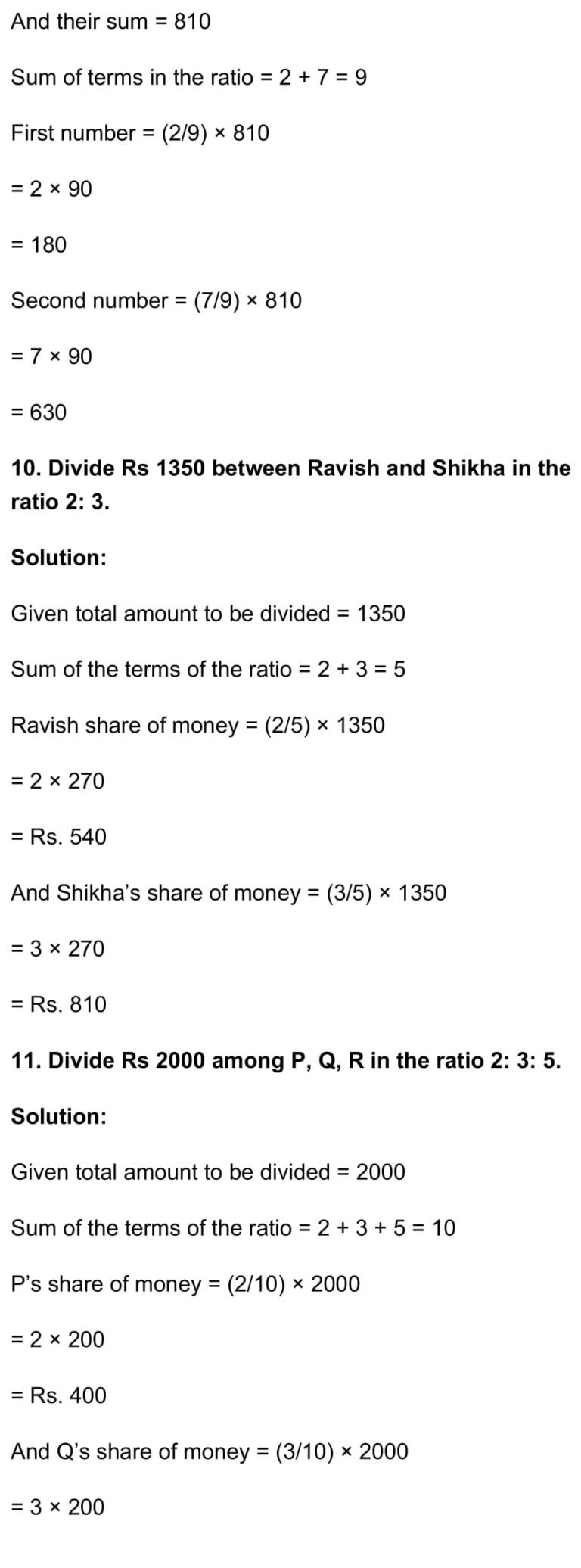 RD Sharma Class 7 Maths Chapter 9 – Ratio and Proportion Exercise 9.1 ...