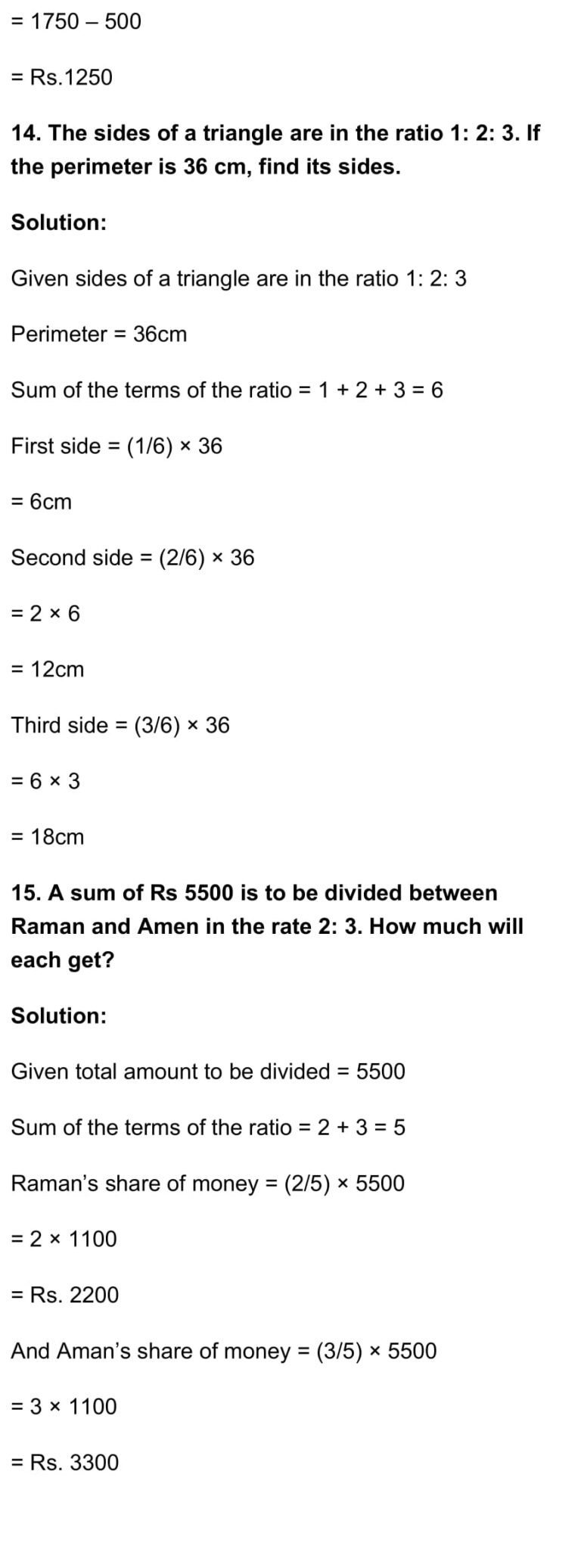 RD Sharma Class 7 Maths Chapter 9 – Ratio and Proportion Exercise 9.1 ...